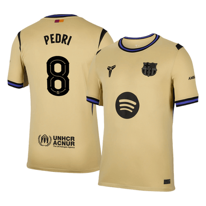 UCL Camiseta PEDRI #8 Barcelona 2025/26 Segunda Equipación-Versión Hincha