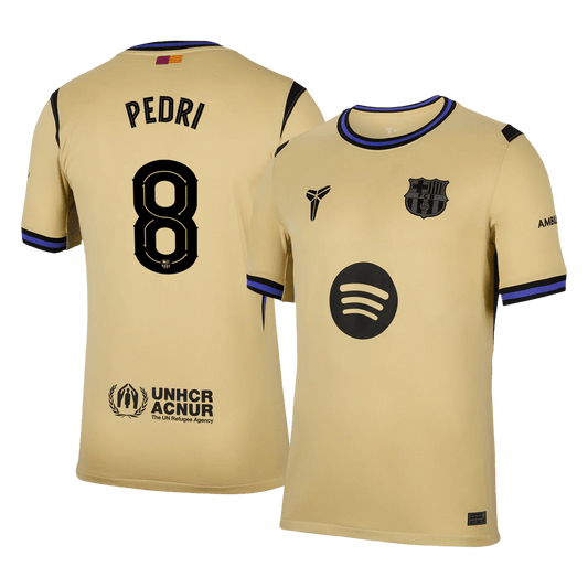 UCL Camiseta PEDRI #8 Barcelona 2025/26 Segunda Equipación-Versión Hincha