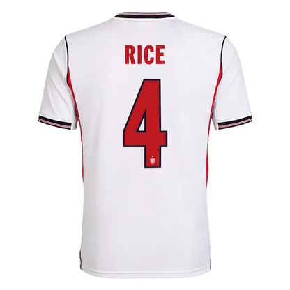 Camiseta RICE #4 England 2026 Primera Equipación Copa del Mundo - Versión Hincha
