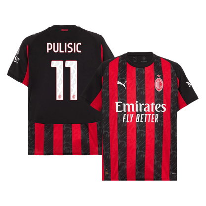Calidad Premium Camiseta PULISIC #11 AC Milan 2025/26 Primera Equipación -Versión Hincha