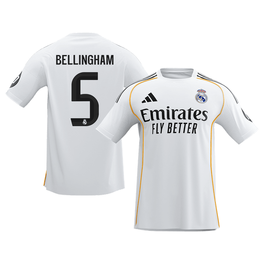 Calidad Premium Camiseta BELLINGHAM #5 Real Madrid 2025/26 Primera Equipación-Versión Hincha