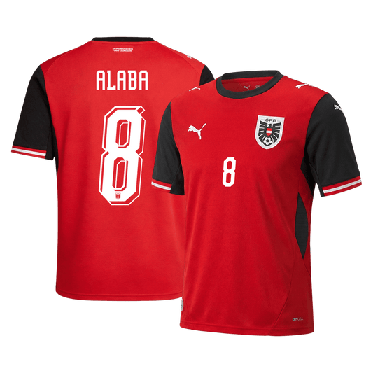 Camiseta ALABA #8 Austria 2026 Primera Equipación Copa del Mundo - Versión Hincha