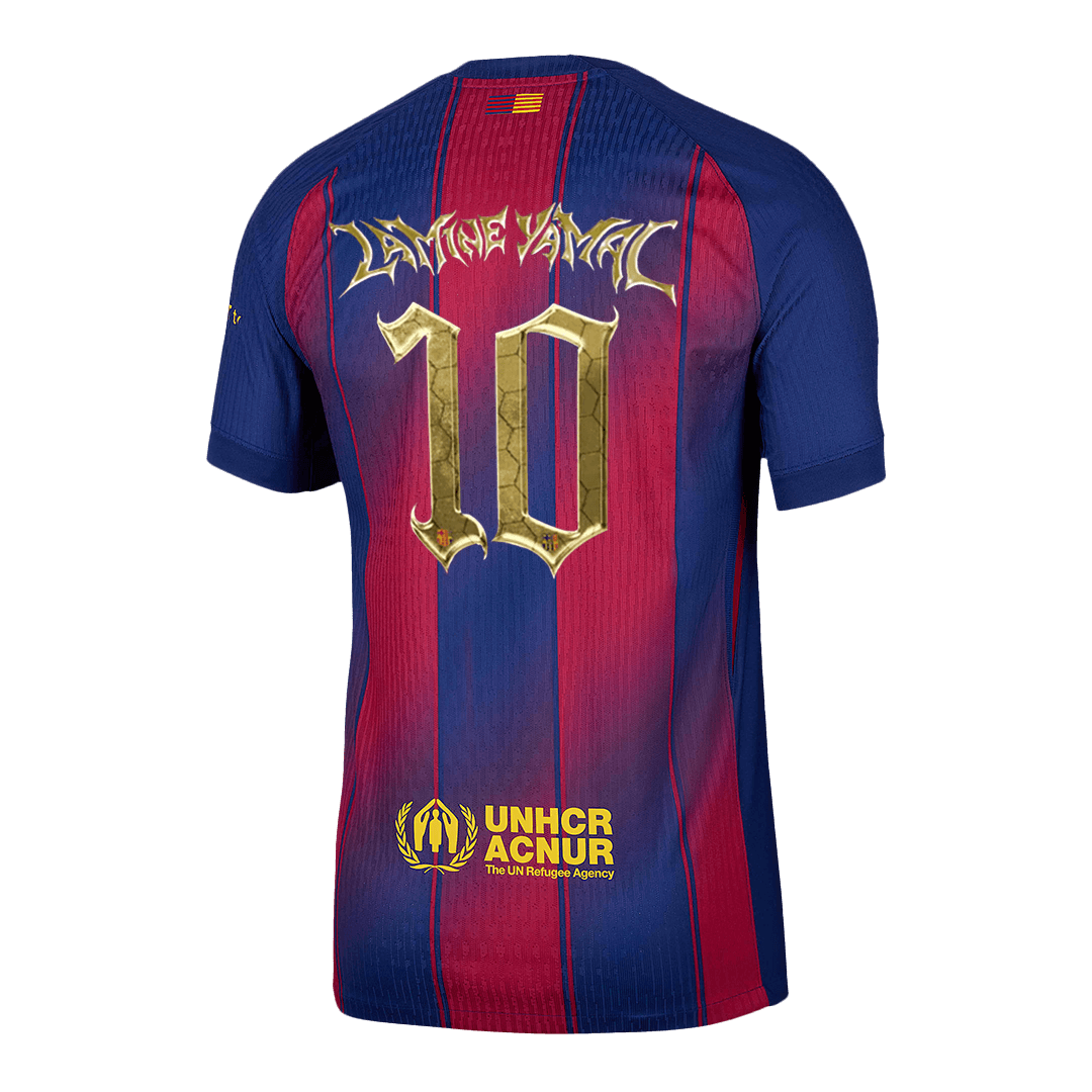 Camiseta Auténtica LAMINE YAMAL #10 Barcelona 2025/26 Primera Equipación -Versión Jugador