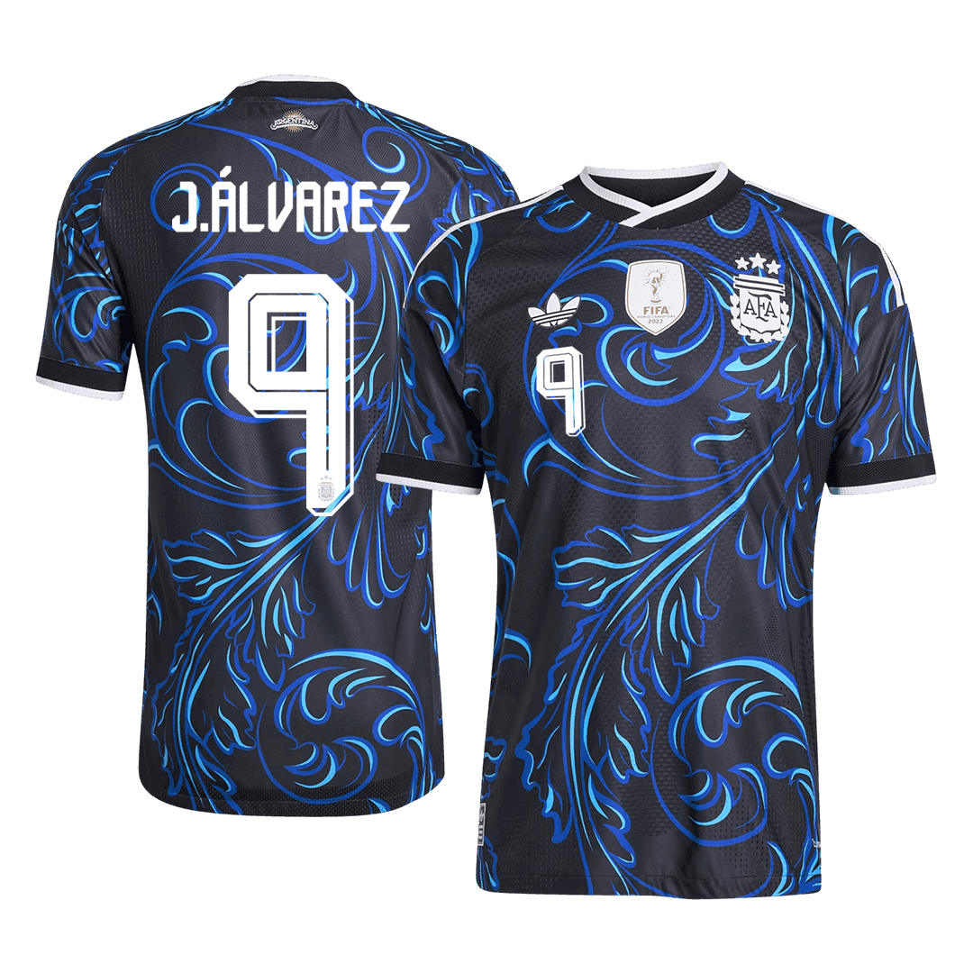 Camiseta Auténtica J. ÁLVAREZ #9 Argentina 2026 Segunda Equipación Copa del Mundo -Versión Jugador