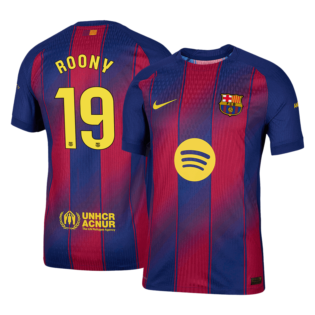 Camiseta Auténtica ROONY #19 Barcelona 2025/26 Primera Equipación -Versión Jugador