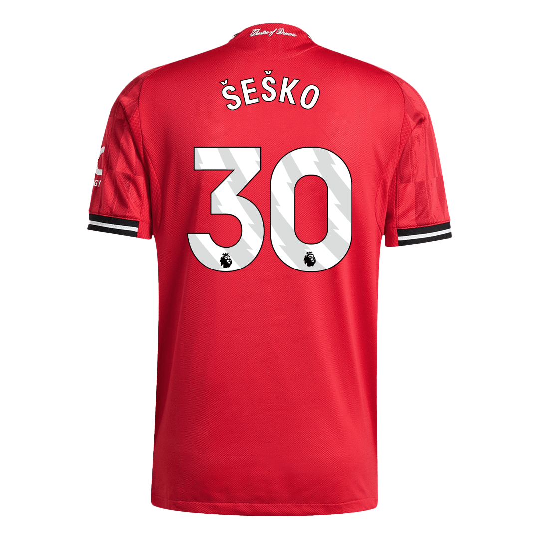 Camiseta Auténtica ŠEŠKO #30 Manchester United 2025/26 Primera Equipación-Versión Jugador-Camisetas Pasion Shop