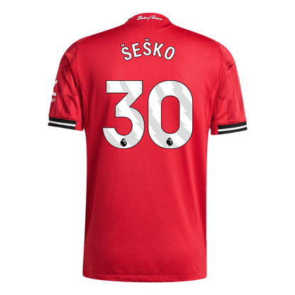 Camiseta Auténtica ŠEŠKO #30 Manchester United 2025/26 Primera Equipación-Versión Jugador-Camisetas Pasion Shop