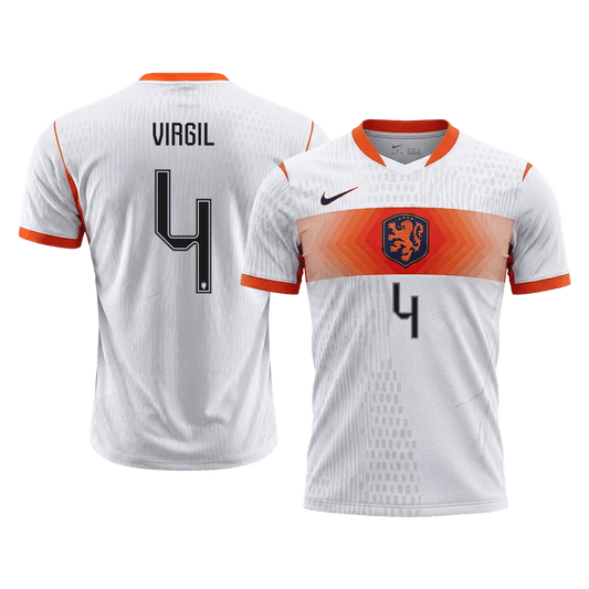 Camiseta Auténtica VIRGIL #4 Netherlands 2026 Segunda Equipación Copa del Mundo -Versión Jugador