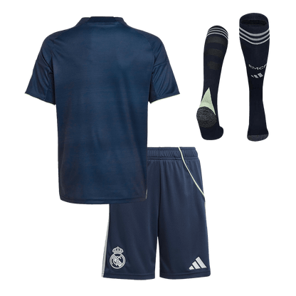 Conjunto Infantil Completo Real Madrid 2025/26 Segunda Equipación Kids-Camisetas Pasion Shop
