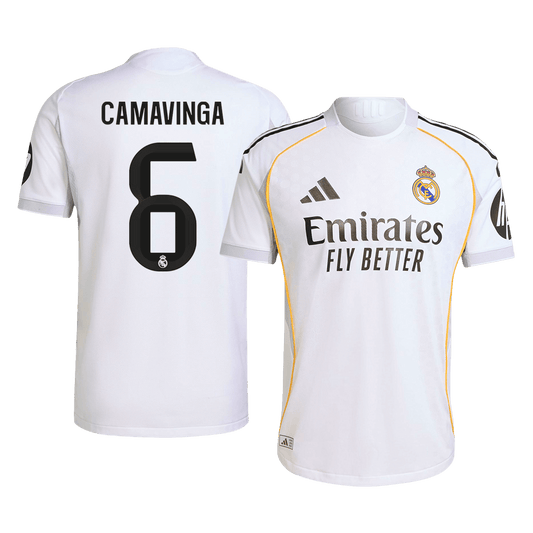 Camiseta Auténtica CAMAVINGA #6 Real Madrid 2025/26 Primera Equipación -Versión Jugador