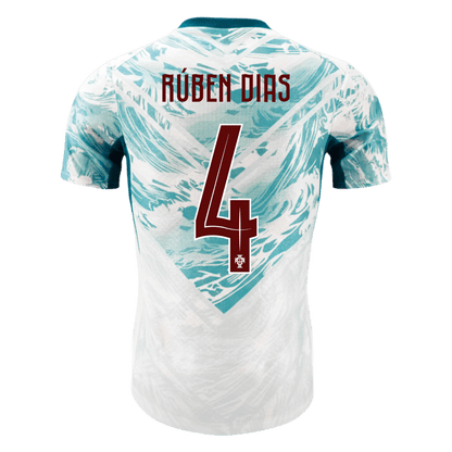 Camiseta Auténtica RÚBEN DIAS #4 Portugal 2026 Segunda Equipación Copa del Mundo -Versión Jugador