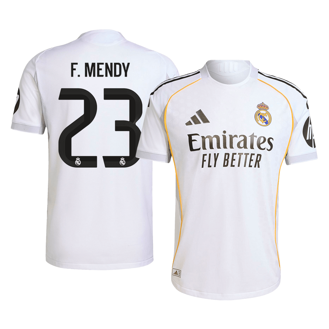 Camiseta Auténtica F.MENDY #23 Real Madrid 2025/26 Primera Equipación -Versión Jugador