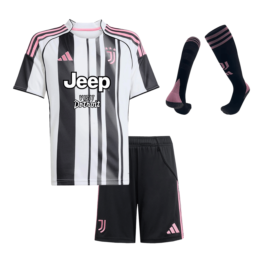 Conjunto Infantil Completo Juventus 2025/26 Primera Equipación Kids-Camisetas Pasion Shop