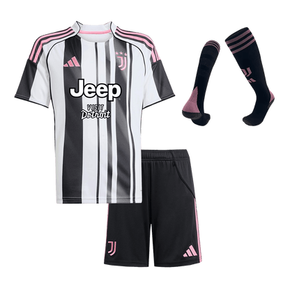Conjunto Infantil Completo Juventus 2025/26 Primera Equipación Kids-Camisetas Pasion Shop