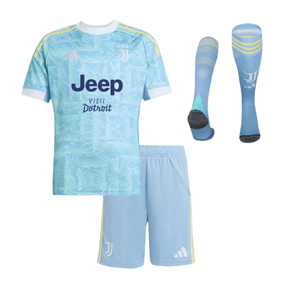 Conjunto Infantil Completo Juventus 2025/26 Segunda Equipación Kids-Camisetas Pasion Shop
