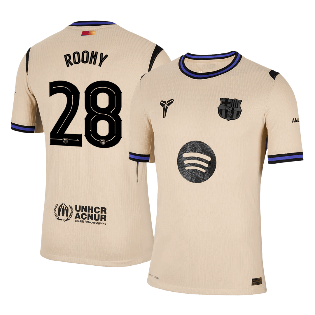 UCL Camiseta Auténtica ROONY #28 Barcelona 2025/26 Segunda Equipación -Versión Jugador