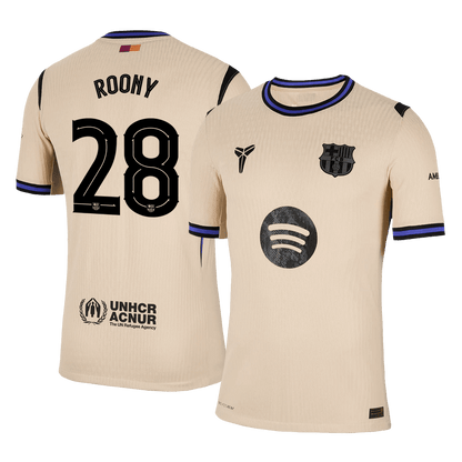 UCL Camiseta Auténtica ROONY #28 Barcelona 2025/26 Segunda Equipación -Versión Jugador