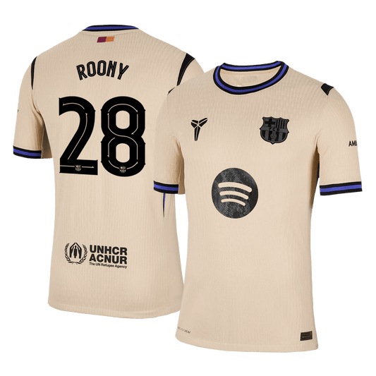 UCL Camiseta Auténtica ROONY #28 Barcelona 2025/26 Segunda Equipación -Versión Jugador