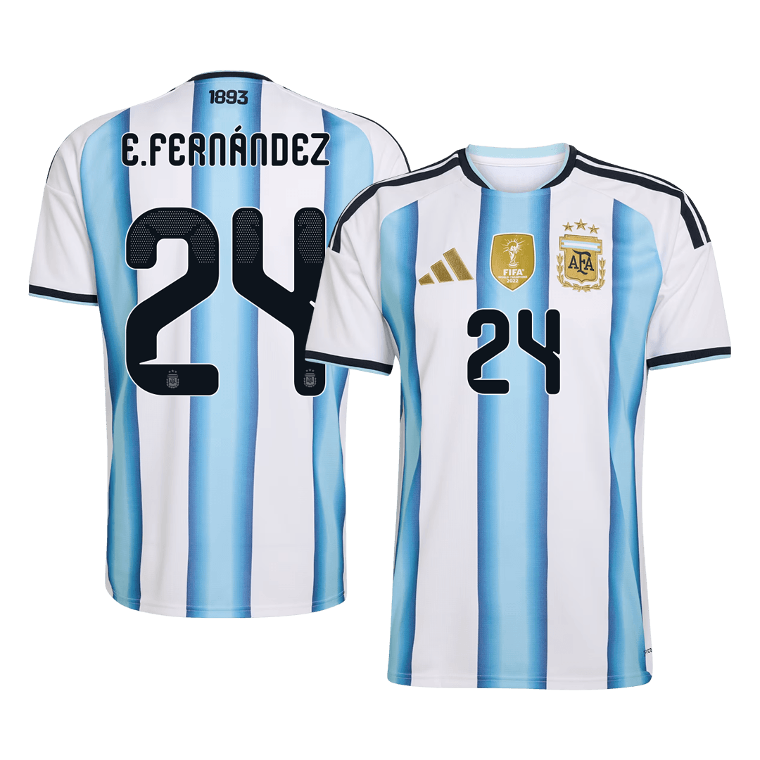 Calidad Premium Camiseta E. FERNÁNDEZ #24 Argentina 2026 Primera Equipación Copa del Mundo -Versión Hincha