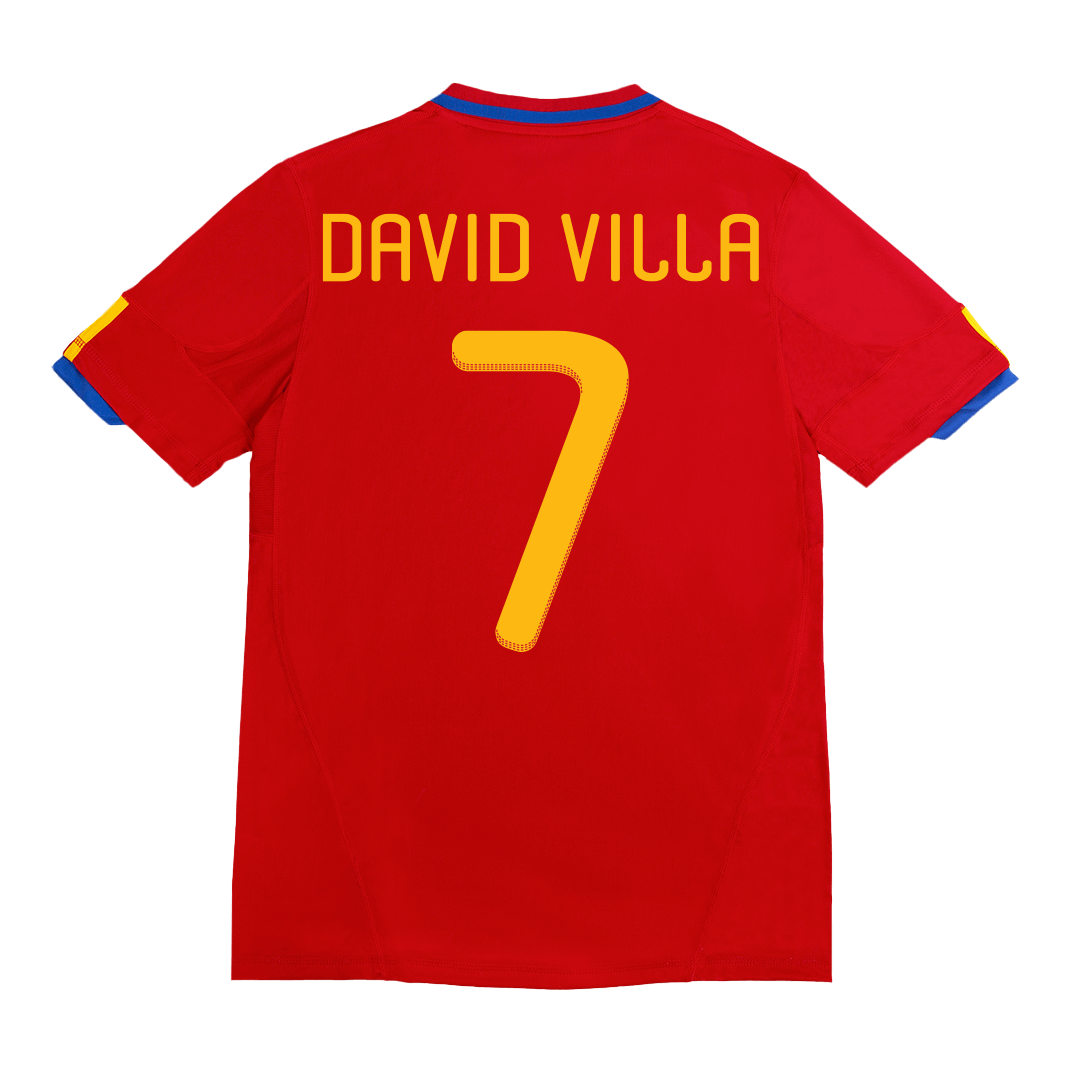 Retro 2010 DAVID VILLA #7 Spain Primera Equipación Copa del Mundo