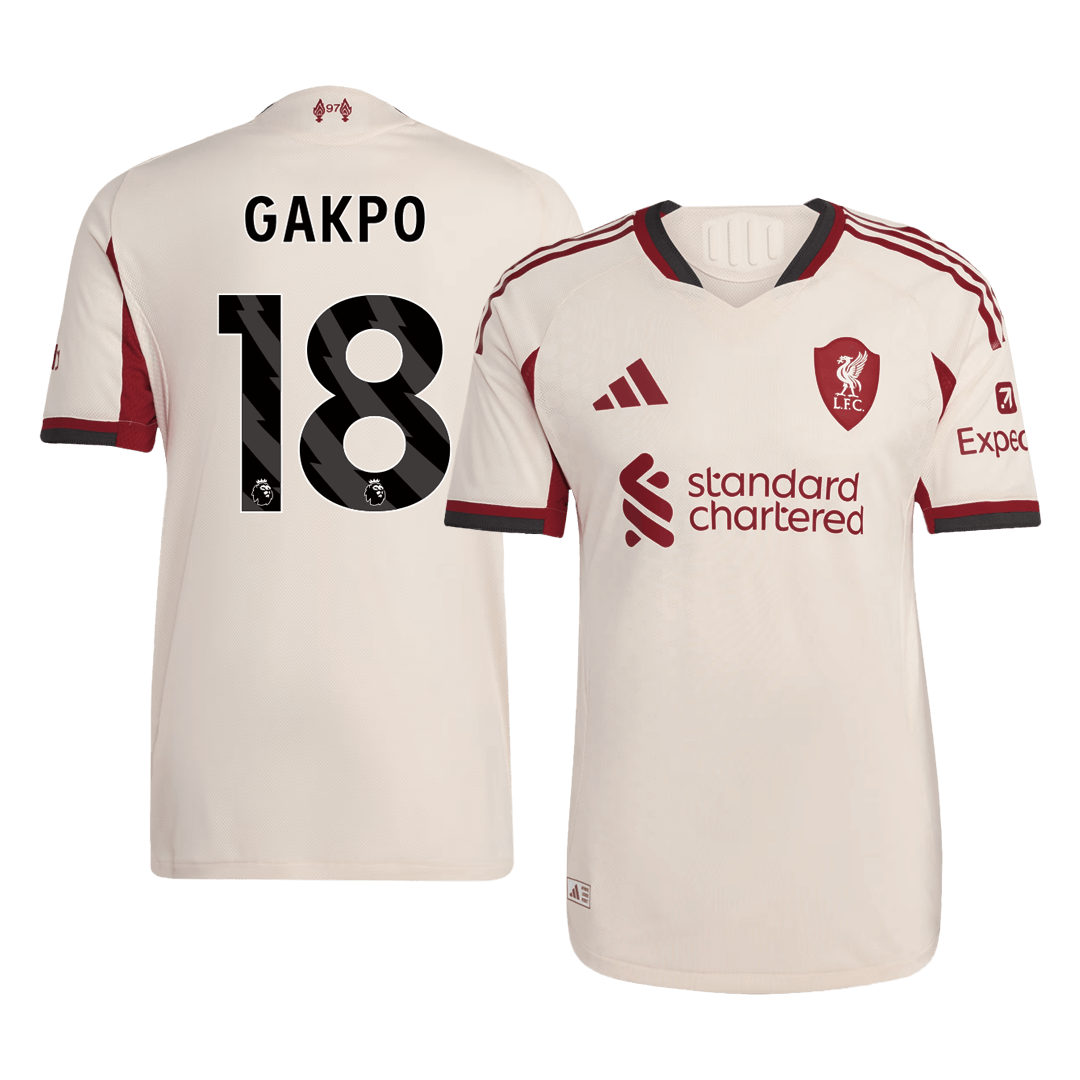 Camiseta Auténtica GAKPO #18 Liverpool 2025/26 Segunda Equipación -Versión Jugador